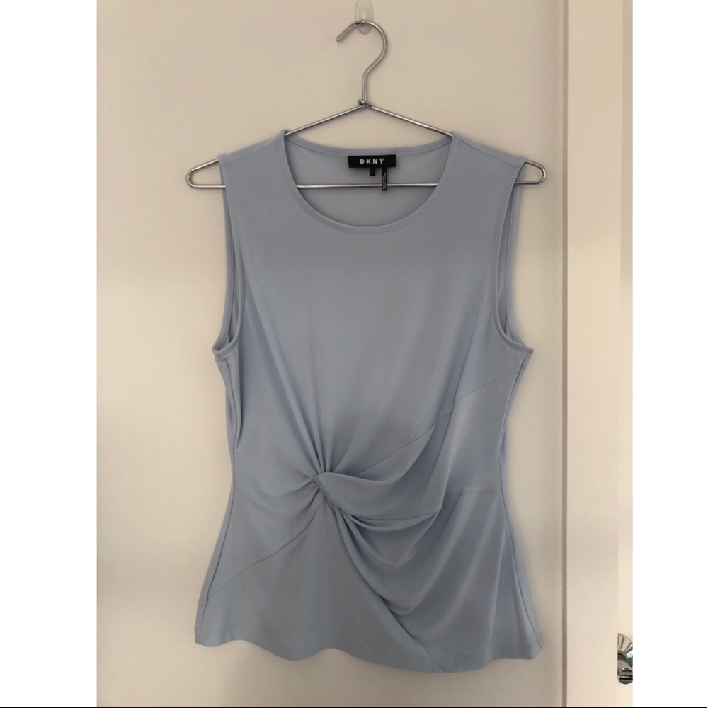 Light blue sleeveless blouse from DKNY.